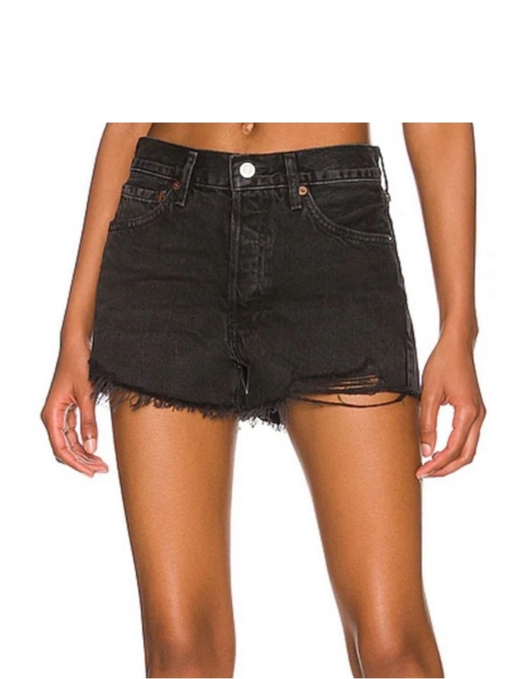 Agolde Parker Vintage Cut Off Shorts Denim Jean Black size 00 24